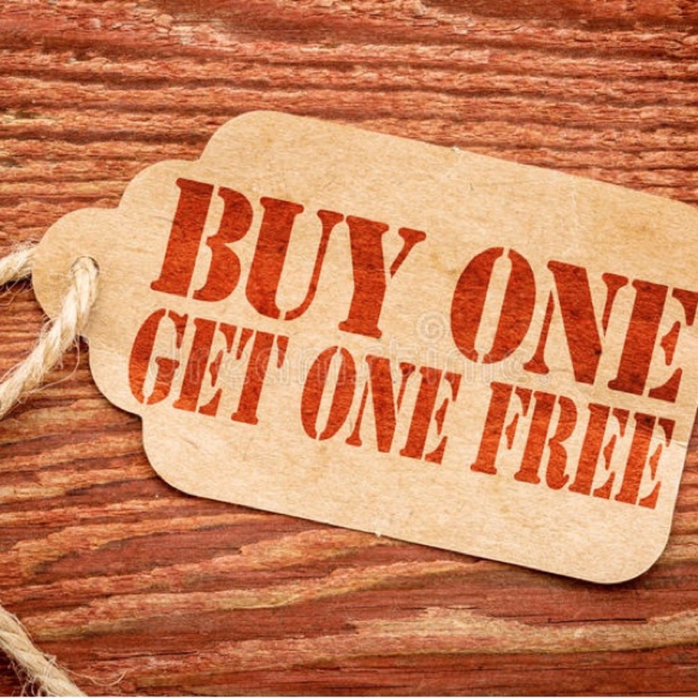 BUY ONE GET ONE FREE